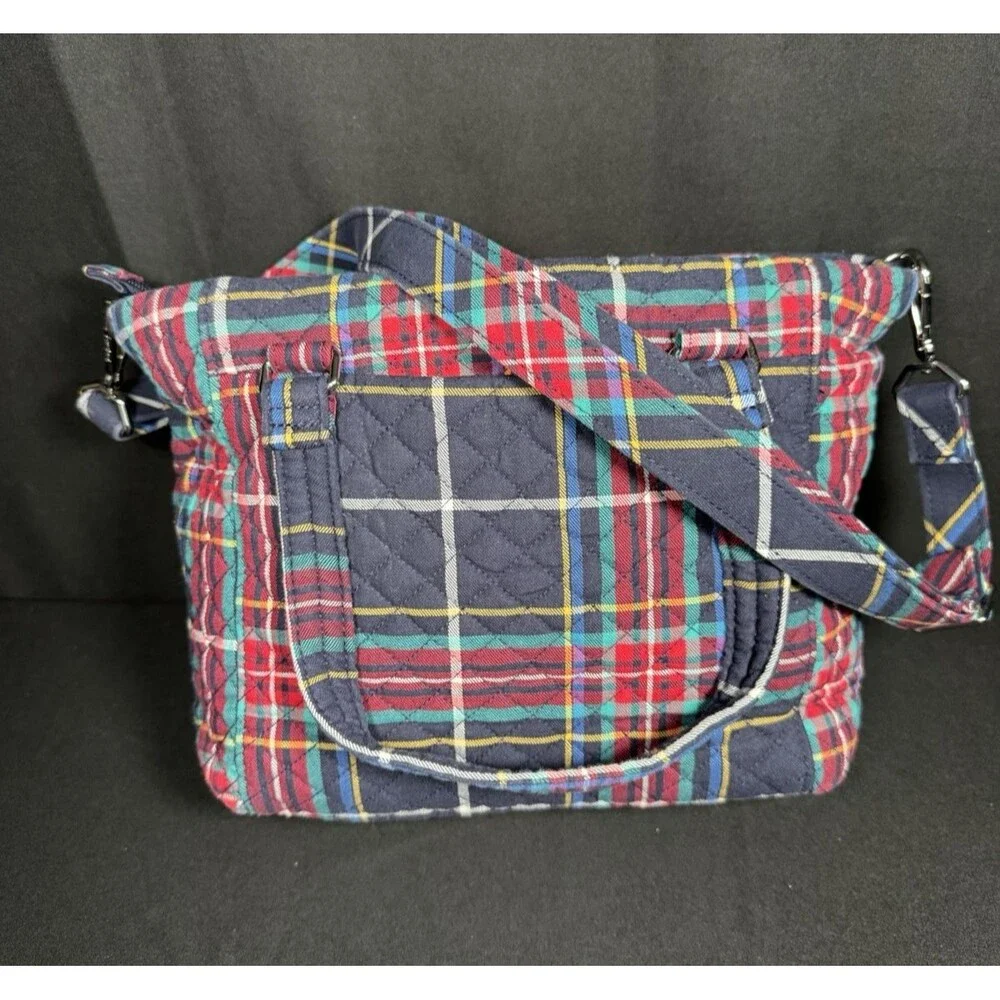 Vera Bradley Glenna Satchel Tartan Plaid Crossbody Quilted Bag EUC
